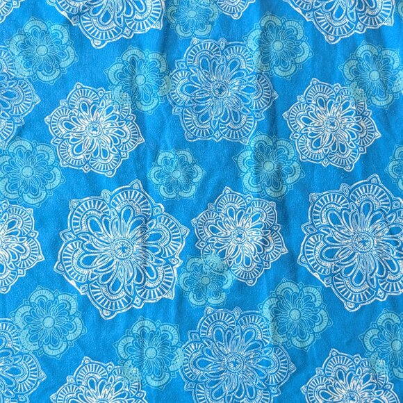 Tranquility Colorado Cloth, Aqua Blues Mandala Print, Stretch A Line Skirt, Sz S - Picture 3 of 7